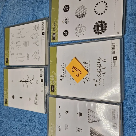Stampin' Up! Lot of 5 stamp sets mixed holiday scrapbook rubber stamps memories - Picture 5 of 6